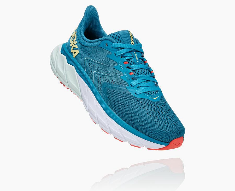 Hoka One One Hardloopschoenen Dames - Arahi 5 - Blauw/Wit - UK9623518